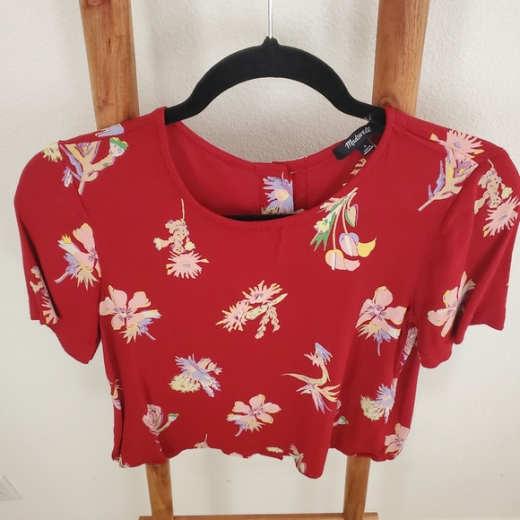Madewell Bird Of Paradise Button Back Cropped Shirt - Picture 8 of 12